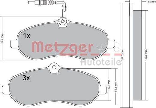 Metzger 1170228 - Гальмівні колодки, дискові гальма autozip.com.ua