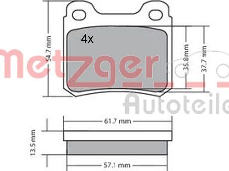 Metzger 1170223 - Гальмівні колодки, дискові гальма autozip.com.ua