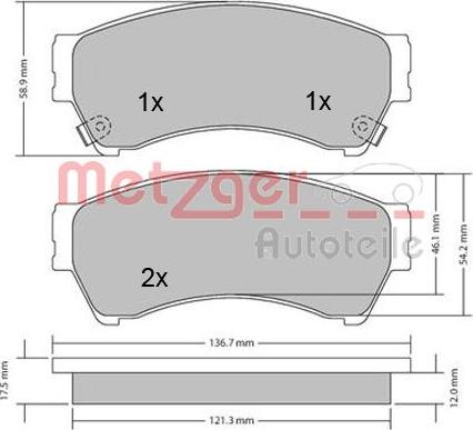 Metzger 1170270 - Гальмівні колодки, дискові гальма autozip.com.ua