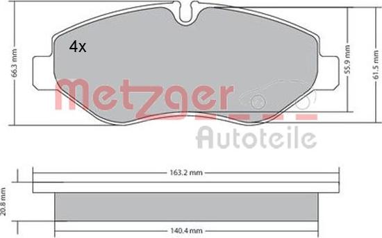 Metzger 1170271 - Гальмівні колодки, дискові гальма autozip.com.ua