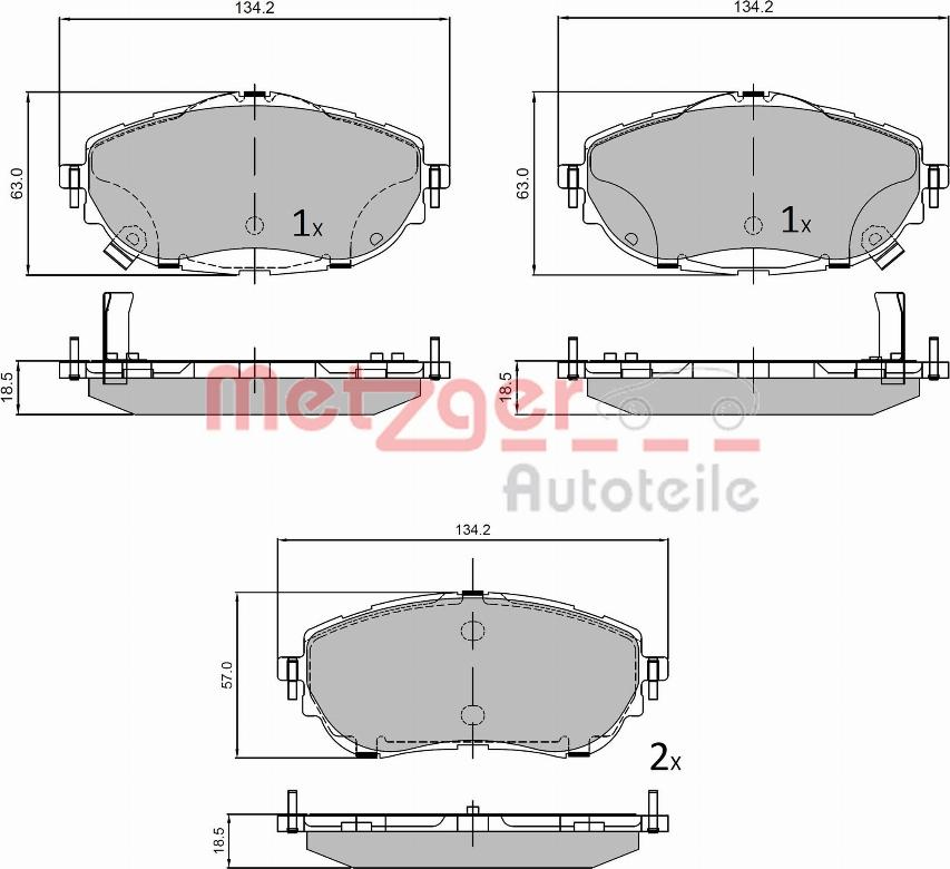 Metzger 1170797 - Гальмівні колодки, дискові гальма autozip.com.ua