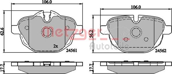 Metzger 1170784 - Гальмівні колодки, дискові гальма autozip.com.ua