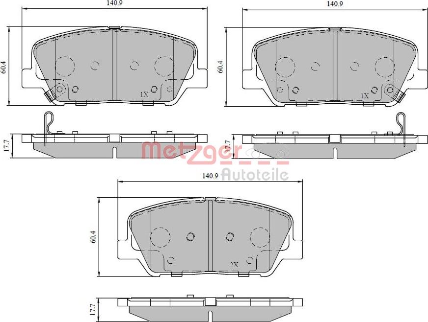 Metzger 1170780 - Гальмівні колодки, дискові гальма autozip.com.ua