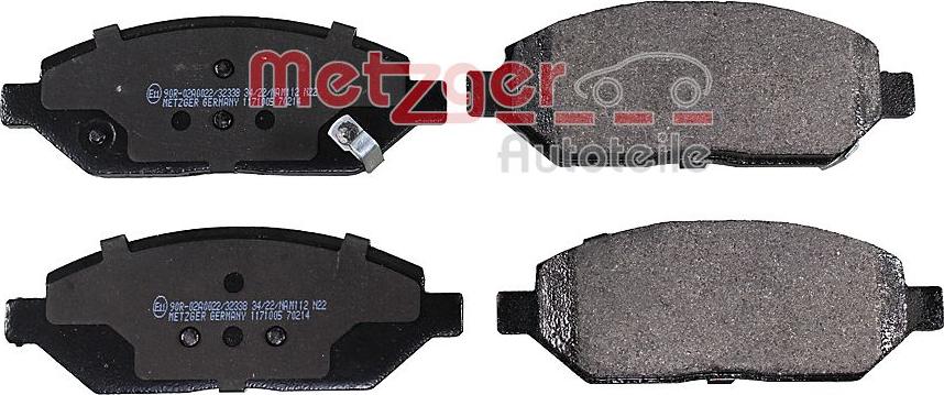 Metzger 1171005 - Гальмівні колодки, дискові гальма autozip.com.ua