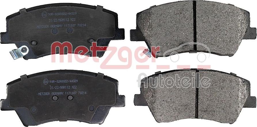 Metzger 1171007 - Гальмівні колодки, дискові гальма autozip.com.ua