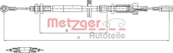 Metzger 1171.7 - Трос, гальмівна система autozip.com.ua