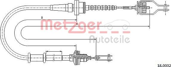 Metzger 18.0032 - Трос, управління зчепленням autozip.com.ua