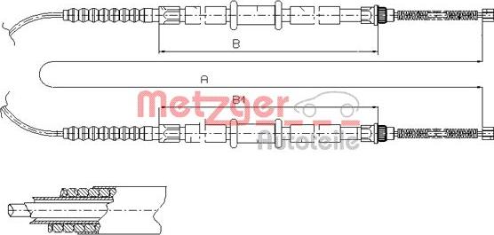 Metzger 1261.3 - Трос, гальмівна система autozip.com.ua