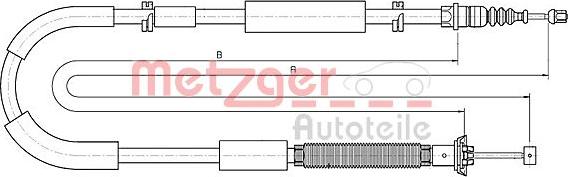 Metzger 12.0722 - Трос, гальмівна система autozip.com.ua