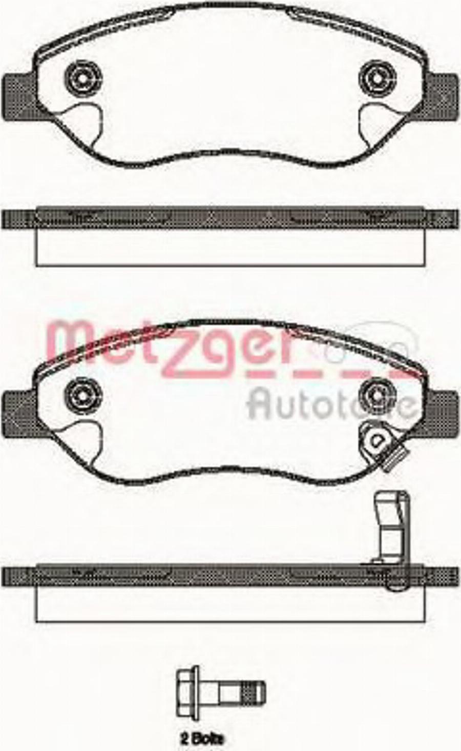 Metzger 1276.01 - Гальмівні колодки, дискові гальма autozip.com.ua