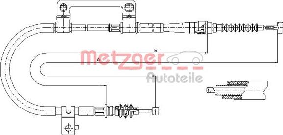 Metzger 17.6043 - Трос, гальмівна система autozip.com.ua