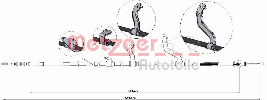 Metzger 17.6074 - Трос, гальмівна система autozip.com.ua
