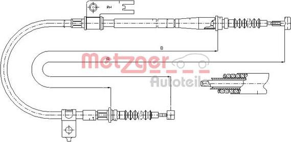 Metzger 17.0595 - Трос, гальмівна система autozip.com.ua