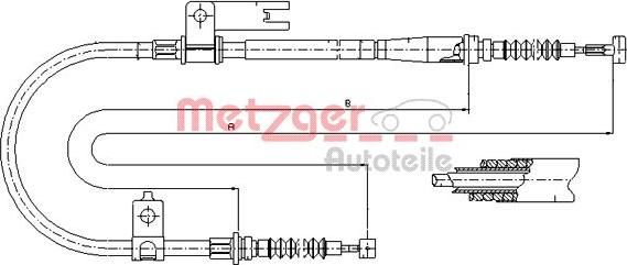 Metzger 17.0596 - Трос, гальмівна система autozip.com.ua