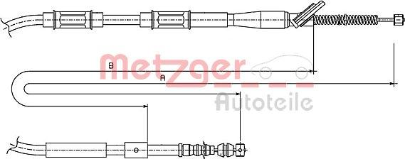 Metzger 17.1445 - Трос, гальмівна система autozip.com.ua