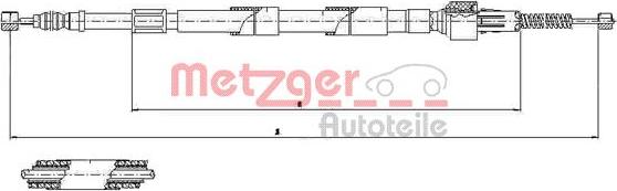 Metzger 17.1522 - Трос, гальмівна система autozip.com.ua