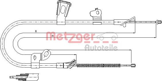 Metzger 17.1074 - Трос, гальмівна система autozip.com.ua
