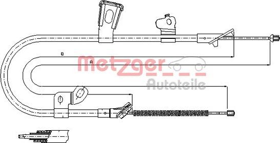 Metzger 17.1078 - Трос, гальмівна система autozip.com.ua