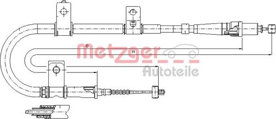 Metzger 17.2550 - Трос, гальмівна система autozip.com.ua