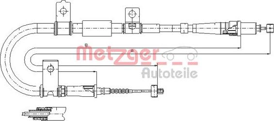 Metzger 17.2551 - Трос, гальмівна система autozip.com.ua