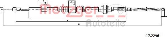 Metzger 17.2296 - Трос, гальмівна система autozip.com.ua