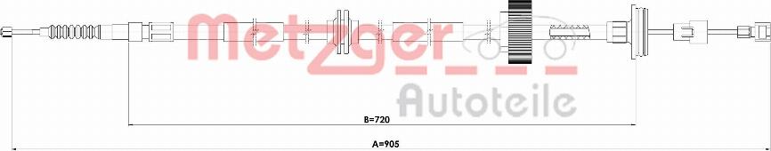 Metzger 1E.BW007 - Трос, гальмівна система autozip.com.ua