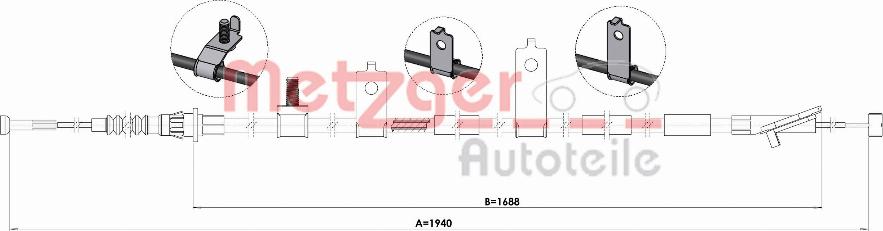 Metzger 1.MA007 - Трос, гальмівна система autozip.com.ua