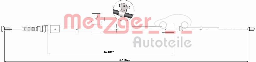 Metzger 1.PE001 - Трос, гальмівна система autozip.com.ua