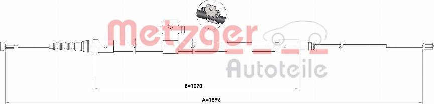 Metzger 1.PE002 - Трос, гальмівна система autozip.com.ua