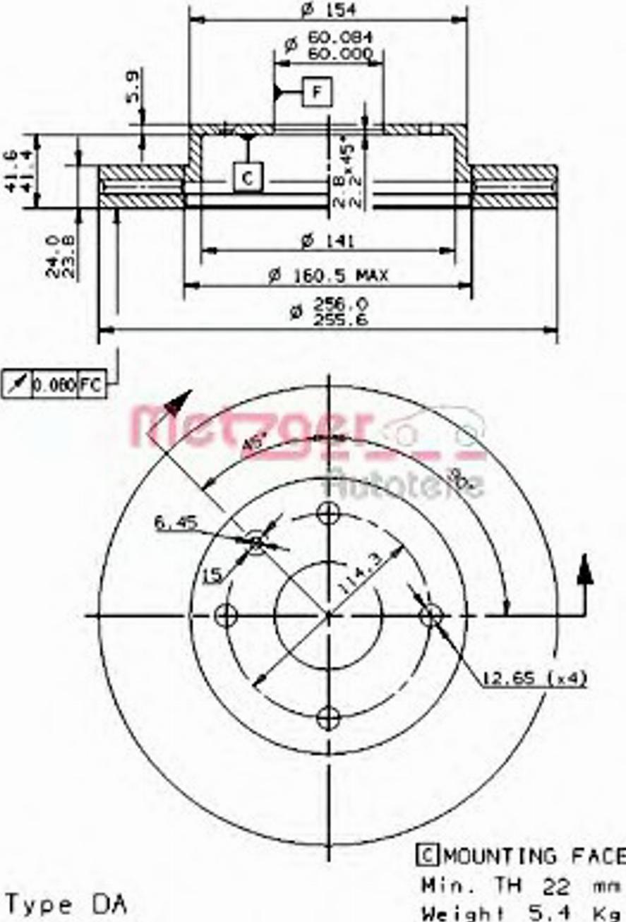 Metzger 24906 - Гальмівний диск autozip.com.ua