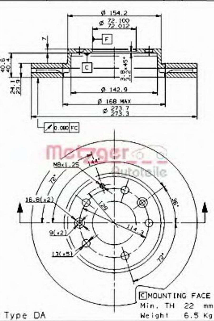 Metzger 24935E - Гальмівний диск autozip.com.ua