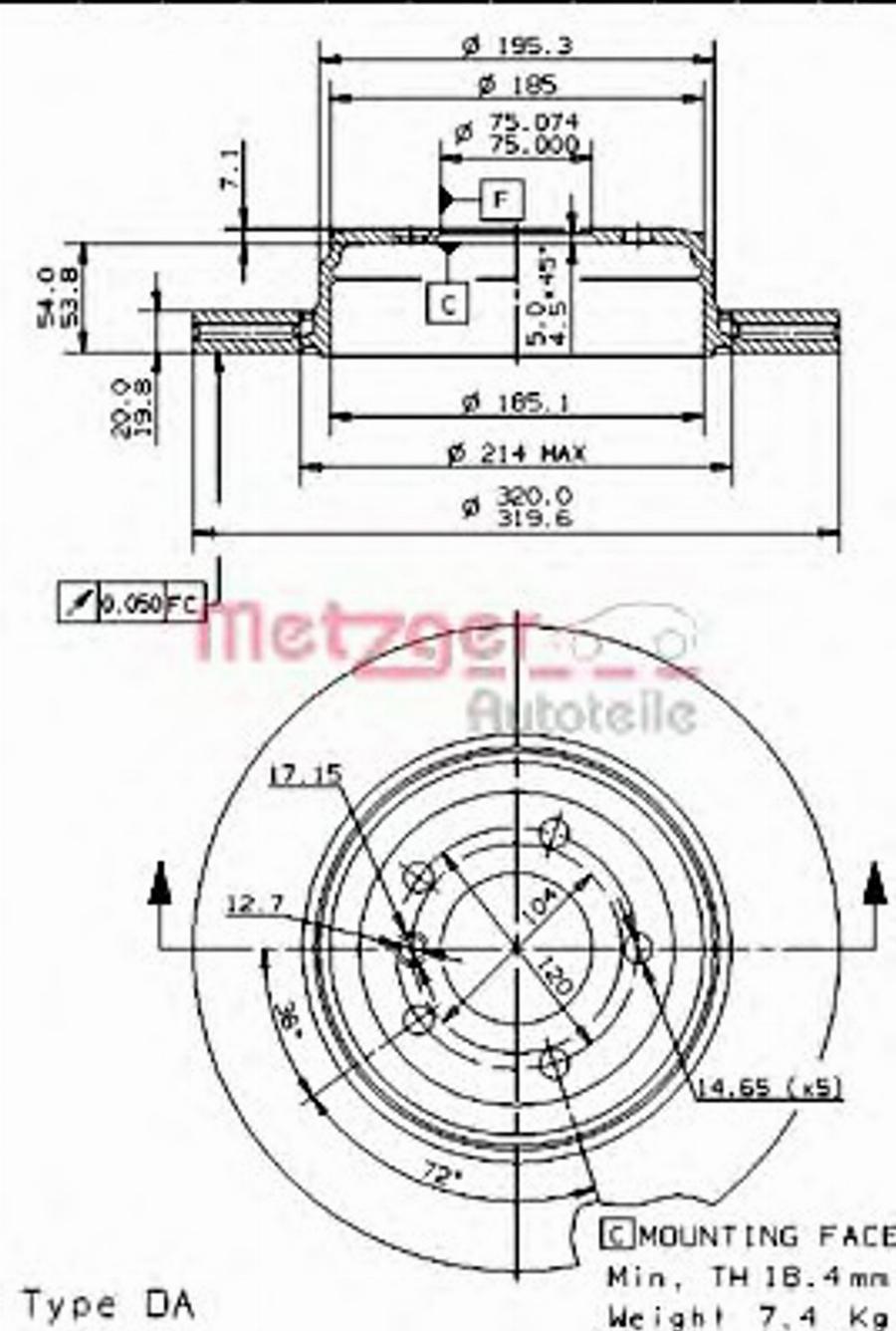 Metzger 24926 V - Гальмівний диск autozip.com.ua