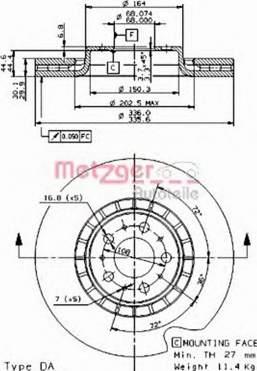 Metzger 24977 - Гальмівний диск autozip.com.ua