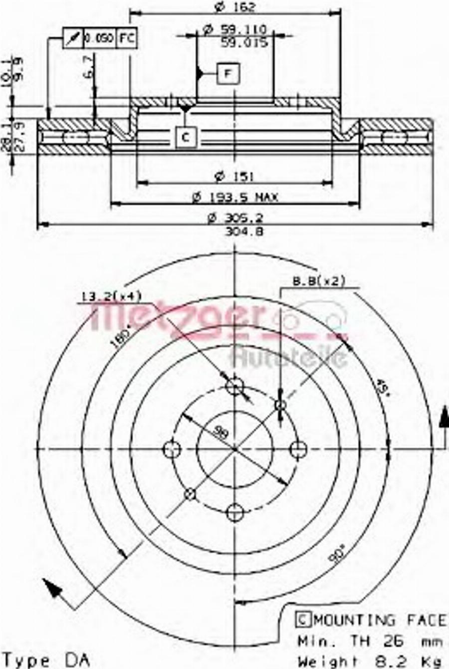 Metzger 24697V - Гальмівний диск autozip.com.ua