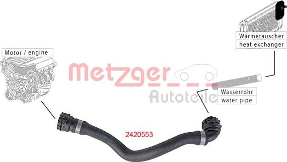 Metzger 2420553 - Шланг радіатора autozip.com.ua