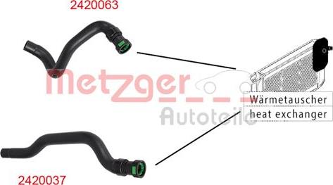 Metzger 2420063 - Шланг радіатора autozip.com.ua