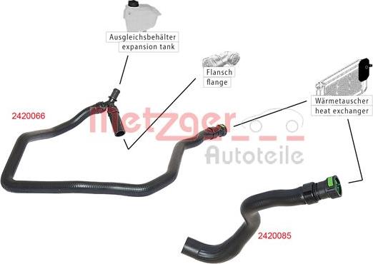 Metzger 2420085 - Шланг радіатора autozip.com.ua