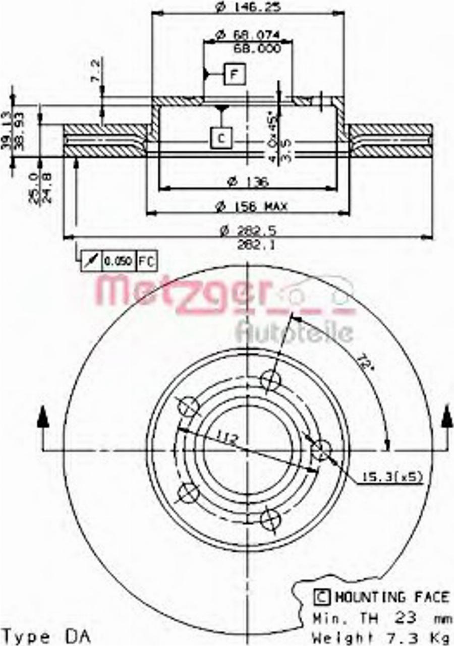 Metzger 24714 - Гальмівний диск autozip.com.ua