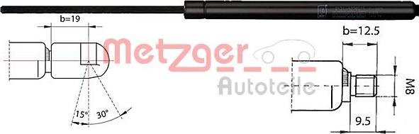 Metzger 2110343 - Газова пружина, заднє скло autozip.com.ua