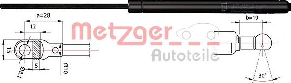 Metzger 2110342 - Газова пружина, заднє скло autozip.com.ua