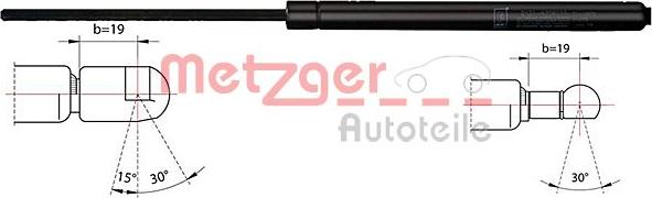Metzger 2110356 - Газова пружина, кришка багажник autozip.com.ua