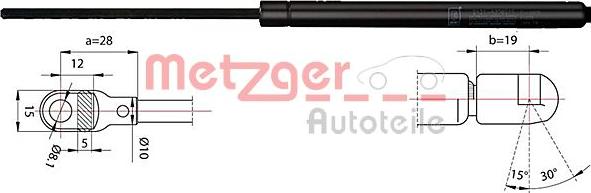 Metzger 2110388 - Газова пружина, кришка багажник autozip.com.ua