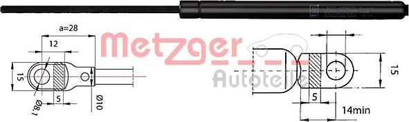 Metzger 2110213 - Газова пружина, капот autozip.com.ua