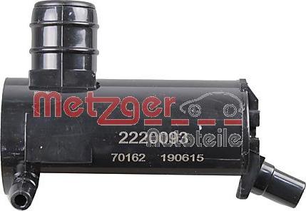 Metzger 2220093 - Водяний насос, система очищення вікон autozip.com.ua