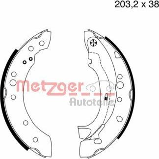 Metzger MG 961 - Комплект гальм, барабанний механізм autozip.com.ua