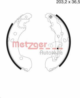 Metzger MG 985 - Комплект гальм, барабанний механізм autozip.com.ua