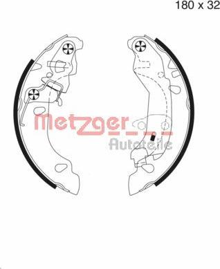 Metzger MG 980 - Комплект гальм, барабанний механізм autozip.com.ua