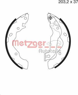 Metzger MG 987 - Комплект гальм, барабанний механізм autozip.com.ua