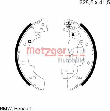 Metzger MG 400 - Комплект гальм, барабанний механізм autozip.com.ua