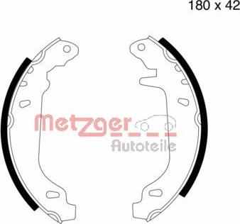 Metzger MG 424 - Комплект гальм, барабанний механізм autozip.com.ua